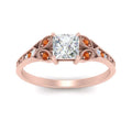 Thumbnail 11 - split-band-antique-princess-cut-orange-sapphire-engagement-ring-in-rose-gold-FD9816PRRGSAOR-NL-RG