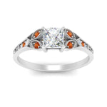 Load image into Gallery viewer, split-band-antique-princess-cut-orange-sapphire-engagement-ring-in-white-gold-FD9816PRRGSAOR-NL-WG
