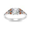 Load image into Gallery viewer, split-band-antique-princess-cut-orange-sapphire-engagement-ring-in-white-gold-FD9816PRRGSAOR-NL-WG