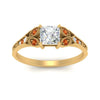 Load image into Gallery viewer, split-band-antique-princess-cut-orange-sapphire-engagement-ring-in-yellow-gold-FD9816PRRGSAOR-NL-YG