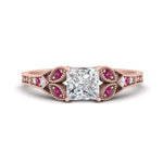 Load image into Gallery viewer, split-band-antique-princess-cut-pink-sapphire-engagement-ring-in-rose-gold-FD9816PRRGSADRPI-NL-RG
