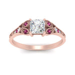 Load image into Gallery viewer, split-band-antique-princess-cut-pink-sapphire-engagement-ring-in-rose-gold-FD9816PRRGSADRPI-NL-RG
