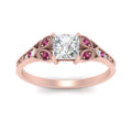 Thumbnail 8 - split-band-antique-princess-cut-pink-sapphire-engagement-ring-in-rose-gold-FD9816PRRGSADRPI-NL-RG