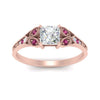 Load image into Gallery viewer, split-band-antique-princess-cut-pink-sapphire-engagement-ring-in-rose-gold-FD9816PRRGSADRPI-NL-RG