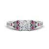 Load image into Gallery viewer, split-band-antique-princess-cut-pink-sapphire-engagement-ring-in-white-gold-FD9816PRRGSADRPI-NL-WG