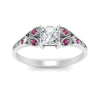 Load image into Gallery viewer, split-band-antique-princess-cut-pink-sapphire-engagement-ring-in-white-gold-FD9816PRRGSADRPI-NL-WG