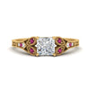Load image into Gallery viewer, split-band-antique-princess-cut-pink-sapphire-engagement-ring-in-yellow-gold-FD9816PRRGSADRPI-NL-YG