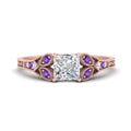 Thumbnail 25 - split-band-antique-princess-cut-purple-topaz-engagement-ring-in-rose-gold-FD9816PRRGVITO-NL-RG