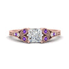 Load image into Gallery viewer, split-band-antique-princess-cut-purple-topaz-engagement-ring-in-rose-gold-FD9816PRRGVITO-NL-RG