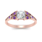 Load image into Gallery viewer, split-band-antique-princess-cut-purple-topaz-engagement-ring-in-rose-gold-FD9816PRRGVITO-NL-RG
