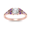 Thumbnail 26 - split-band-antique-princess-cut-purple-topaz-engagement-ring-in-rose-gold-FD9816PRRGVITO-NL-RG