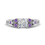 Load image into Gallery viewer, split-band-antique-princess-cut-purple-topaz-engagement-ring-in-white-gold-FD9816PRRGVITO-NL-WG
