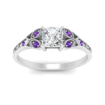 Load image into Gallery viewer, split-band-antique-princess-cut-purple-topaz-engagement-ring-in-white-gold-FD9816PRRGVITO-NL-WG
