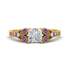 Load image into Gallery viewer, split-band-antique-princess-cut-purple-topaz-engagement-ring-in-yellow-gold-FD9816PRRGVITO-NL-YG