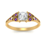 Load image into Gallery viewer, split-band-antique-princess-cut-purple-topaz-engagement-ring-in-yellow-gold-FD9816PRRGVITO-NL-YG
