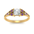 Thumbnail 80 - split-band-antique-princess-cut-purple-topaz-engagement-ring-in-yellow-gold-FD9816PRRGVITO-NL-YG