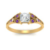 Load image into Gallery viewer, split-band-antique-princess-cut-purple-topaz-engagement-ring-in-yellow-gold-FD9816PRRGVITO-NL-YG