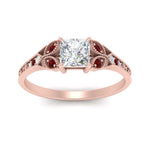 Load image into Gallery viewer, split-band-antique-princess-cut-ruby-engagement-ring-in-rose-gold-FD9816PRRGRUDR-NL-RG
