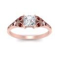 Thumbnail 17 - split-band-antique-princess-cut-ruby-engagement-ring-in-rose-gold-FD9816PRRGRUDR-NL-RG