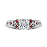 Load image into Gallery viewer, split-band-antique-princess-cut-ruby-engagement-ring-in-white-gold-FD9816PRRGRUDR-NL-WG
