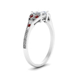 Load image into Gallery viewer, split-band-antique-princess-cut-ruby-engagement-ring-in-white-gold-FD9816PRRGRUDR-NL-WG
