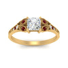 Load image into Gallery viewer, split-band-antique-princess-cut-ruby-engagement-ring-in-yellow-gold-FD9816PRRGRUDR-NL-YG