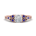 Load image into Gallery viewer, split-band-antique-princess-cut-sapphire-engagement-ring-in-rose-gold-FD9816PRRGSABL-NL-RG
