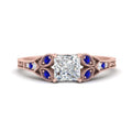 Thumbnail 4 - split-band-antique-princess-cut-sapphire-engagement-ring-in-rose-gold-FD9816PRRGSABL-NL-RG