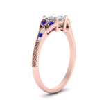 Load image into Gallery viewer, split-band-antique-princess-cut-sapphire-engagement-ring-in-rose-gold-FD9816PRRGSABL-NL-RG
