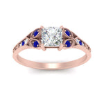 Load image into Gallery viewer, split-band-antique-princess-cut-sapphire-engagement-ring-in-rose-gold-FD9816PRRGSABL-NL-RG
