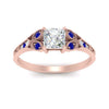 Load image into Gallery viewer, split-band-antique-princess-cut-sapphire-engagement-ring-in-rose-gold-FD9816PRRGSABL-NL-RG