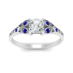 Load image into Gallery viewer, split-band-antique-princess-cut-sapphire-engagement-ring-in-white-gold-FD9816PRRGSABL-NL-WG
