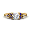 Load image into Gallery viewer, split-band-antique-princess-cut-sapphire-engagement-ring-in-yellow-gold-FD9816PRRGSABL-NL-YG