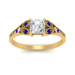 Load image into Gallery viewer, split-band-antique-princess-cut-sapphire-engagement-ring-in-yellow-gold-FD9816PRRGSABL-NL-YG
