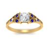 Load image into Gallery viewer, split-band-antique-princess-cut-sapphire-engagement-ring-in-yellow-gold-FD9816PRRGSABL-NL-YG