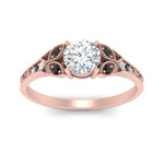 Load image into Gallery viewer, split-band-antique-round-cut-black-diamond-engagement-ring-in-rose-gold-FD9816RORGBLACK-NL-RG
