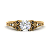 Load image into Gallery viewer, split-band-antique-round-cut-black-diamond-engagement-ring-in-yellow-gold-FD9816RORGBLACK-NL-YG