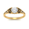 Load image into Gallery viewer, split-band-antique-round-cut-black-diamond-engagement-ring-in-yellow-gold-FD9816RORGBLACK-NL-YG