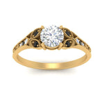 Load image into Gallery viewer, split-band-antique-round-cut-black-diamond-engagement-ring-in-yellow-gold-FD9816RORGBLACK-NL-YG
