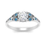 Load image into Gallery viewer, split-band-antique-round-cut-blue-topaz-engagement-ring-in-white-gold-FD9816RORGICBLTO-NL-WG
