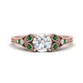 Thumbnail 13 - split-band-antique-round-cut-emerald-engagement-ring-in-rose-gold-FD9816RORGEMGR-NL-RG