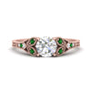 Load image into Gallery viewer, split-band-antique-round-cut-emerald-engagement-ring-in-rose-gold-FD9816RORGEMGR-NL-RG