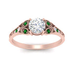 Load image into Gallery viewer, split-band-antique-round-cut-emerald-engagement-ring-in-rose-gold-FD9816RORGEMGR-NL-RG