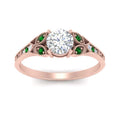 Thumbnail 14 - split-band-antique-round-cut-emerald-engagement-ring-in-rose-gold-FD9816RORGEMGR-NL-RG