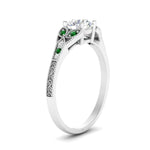 Load image into Gallery viewer, split-band-antique-round-cut-emerald-engagement-ring-in-white-gold-FD9816RORGEMGR-NL-WG
