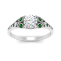 Thumbnail 41 - split-band-antique-round-cut-emerald-engagement-ring-in-white-gold-FD9816RORGEMGR-NL-WG