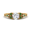 Load image into Gallery viewer, split-band-antique-round-cut-emerald-engagement-ring-in-yellow-gold-FD9816RORGEMGR-NL-YG