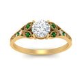 Thumbnail 68 - split-band-antique-round-cut-emerald-engagement-ring-in-yellow-gold-FD9816RORGEMGR-NL-YG