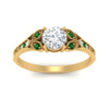Load image into Gallery viewer, split-band-antique-round-cut-emerald-engagement-ring-in-yellow-gold-FD9816RORGEMGR-NL-YG