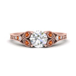 Load image into Gallery viewer, split-band-antique-round-cut-orange-sapphire-engagement-ring-in-rose-gold-FD9816RORGSAOR-NL-RG
